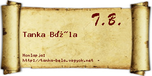 Tanka Béla névjegykártya