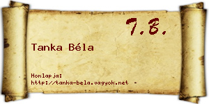 Tanka Béla névjegykártya
